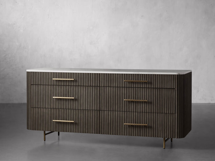 Finnley Six-Drawer Mable Top Finish Dresser