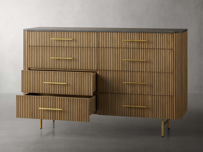 Finnley Eight-Drawer Marble Top Finish Dresser