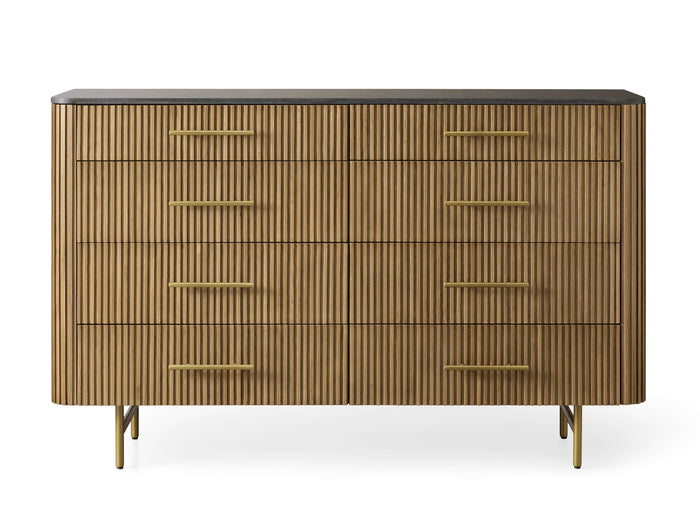 Finnley Eight-Drawer Marble Top Finish Dresser