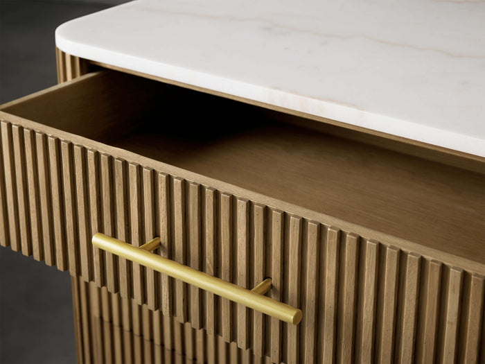 Finnley Eight-Drawer Marble Top Finish Dresser