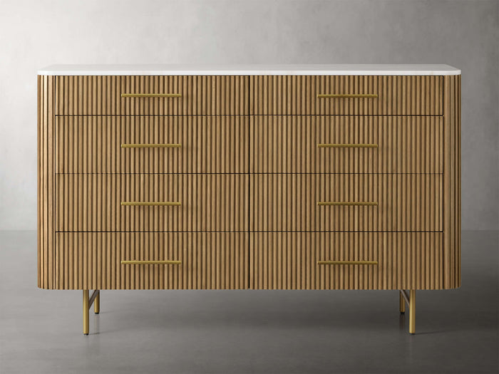 Finnley Eight-Drawer Marble Top Finish Dresser