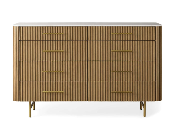 Finnley Eight-Drawer Marble Top Finish Dresser
