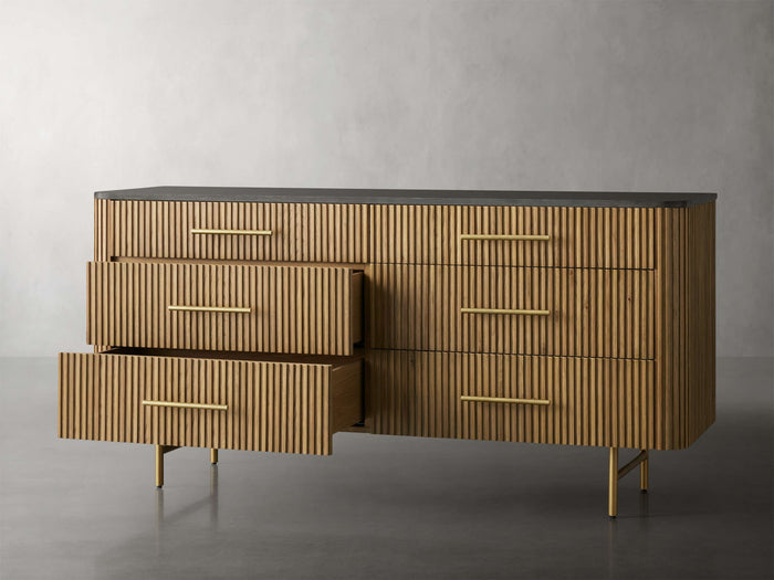 Finnley Six-Drawer Mable Top Finish Dresser