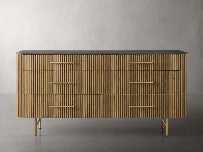 Finnley Six-Drawer Mable Top Finish Dresser