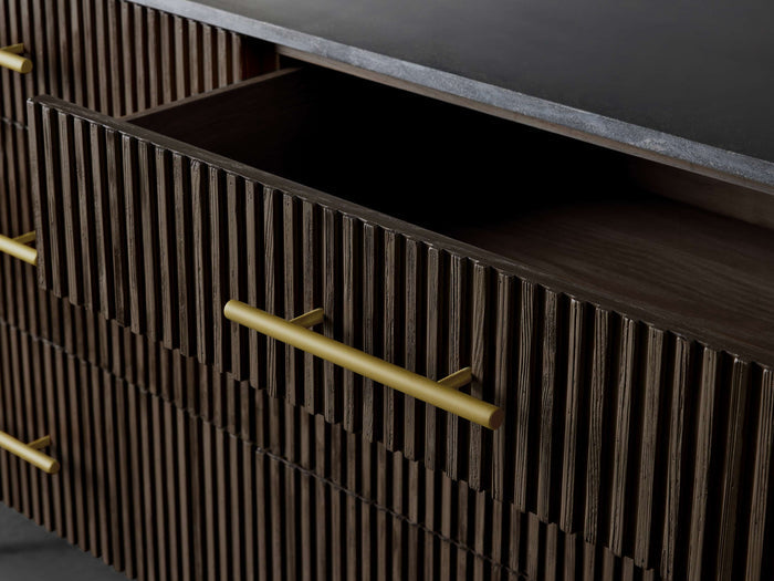 Finnley Six-Drawer Mable Top Finish Dresser
