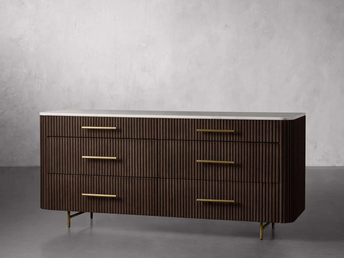 Finnley Six-Drawer Mable Top Finish Dresser