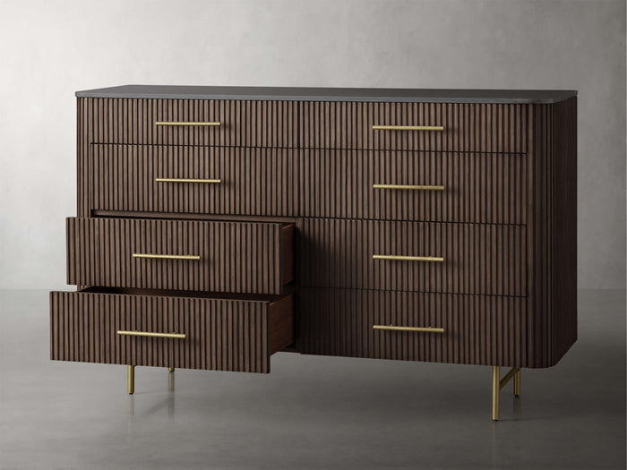Finnley Eight-Drawer Marble Top Finish Dresser