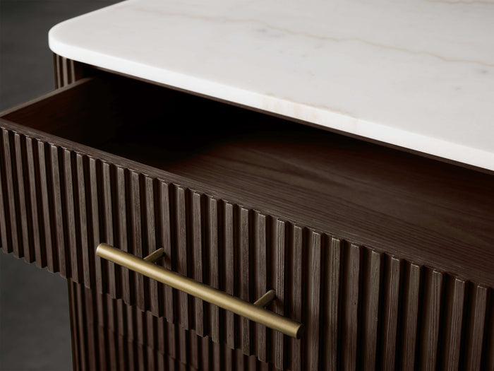 Finnley Eight-Drawer Marble Top Finish Dresser