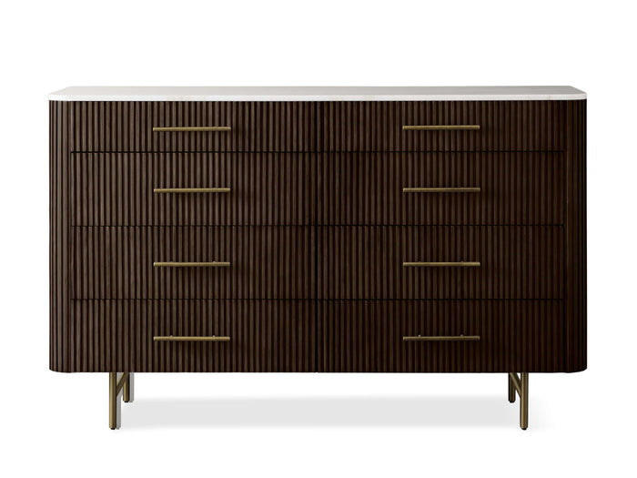 Finnley Eight-Drawer Marble Top Finish Dresser