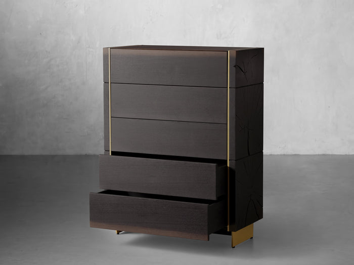 Mihaela Five-Drawer Oak Dresser 40"