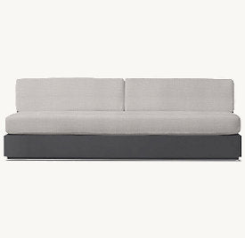 Marbella Aluminum Three-Seat Armless Sofa( Qty:1）