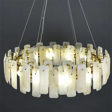 August Marble alabaster Round chandelier
