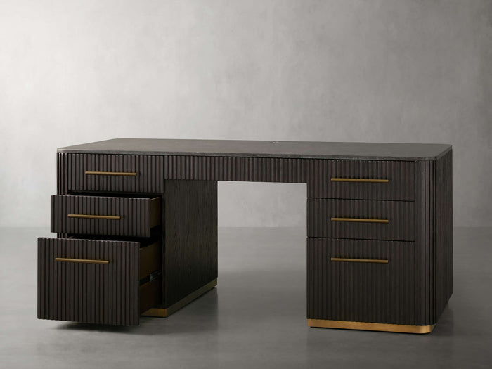 Finnley Executive Carrara Bluestone Desk