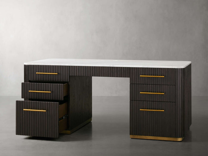 Finnley Executive Carrara Bluestone Desk