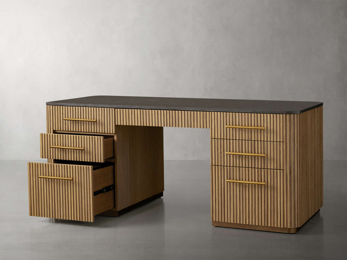 Finnley Executive Carrara Bluestone Desk