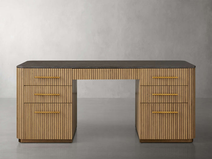 Finnley Executive Carrara Bluestone Desk