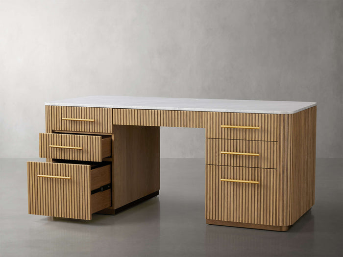 Finnley Executive Carrara Bluestone Desk