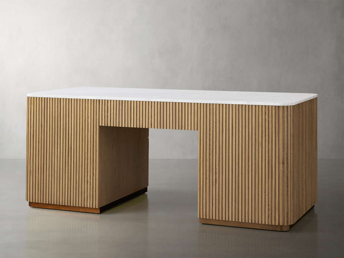 Finnley Executive Carrara Bluestone Desk