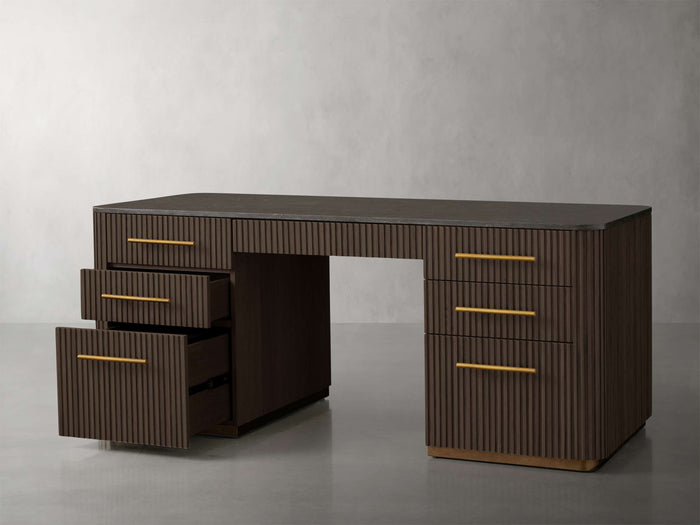 Finnley Executive Carrara Bluestone Desk