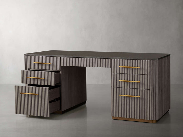 Finnley Executive Carrara Bluestone Desk