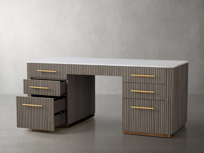 Finnley Executive Carrara Bluestone Desk