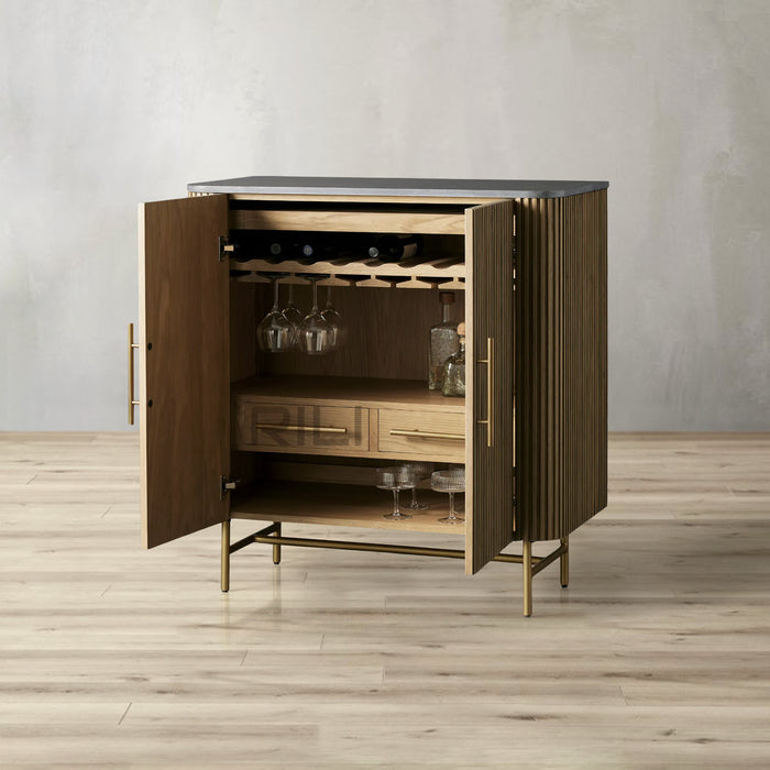 Finnley Bar Marble Top Finish Cabinet