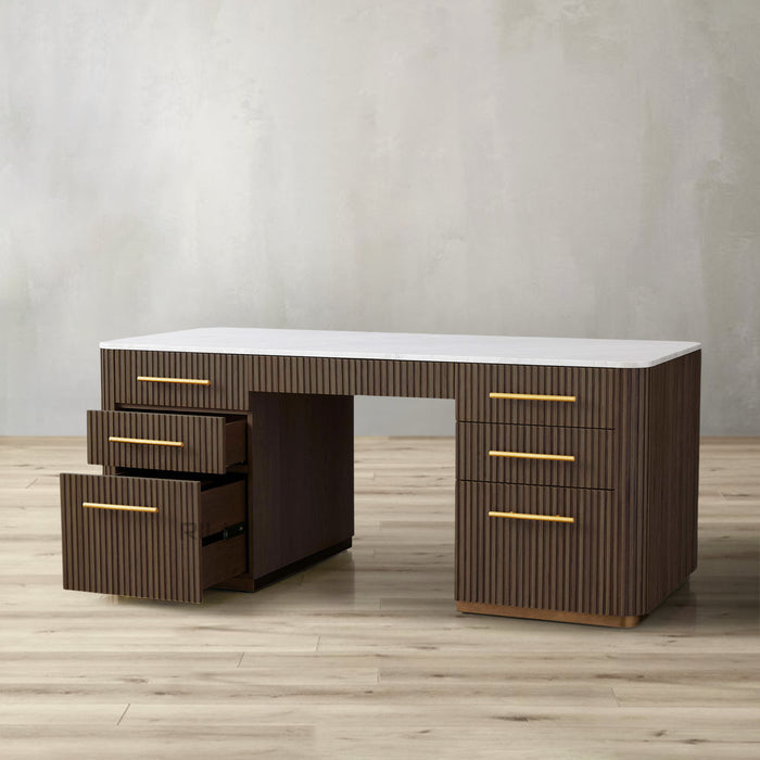 Finnley Executive Carrara Bluestone Desk