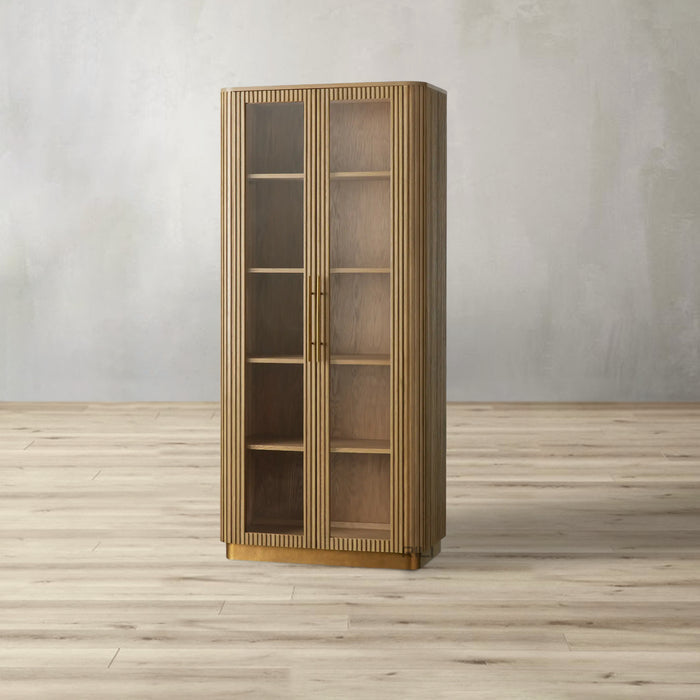 Finnley Glass Oak Cabinet