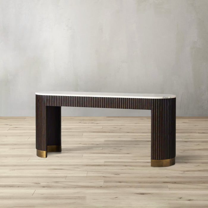 Finnley Console Table Marbel Bluestone Carrara 63" 73"