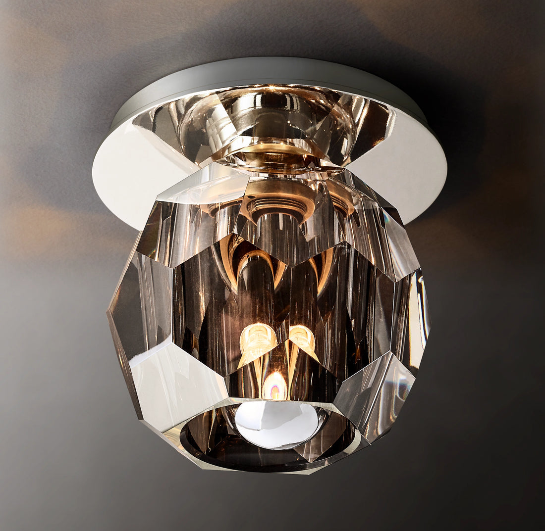 Bille De Clear Crystal Ball Flush Mount