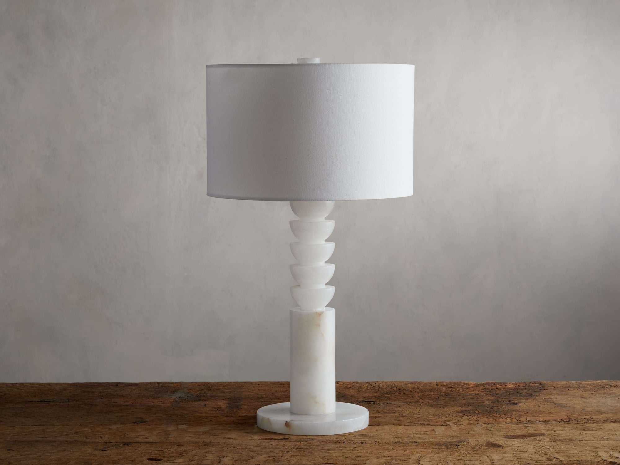 Lathe Alabaster Table Lamp