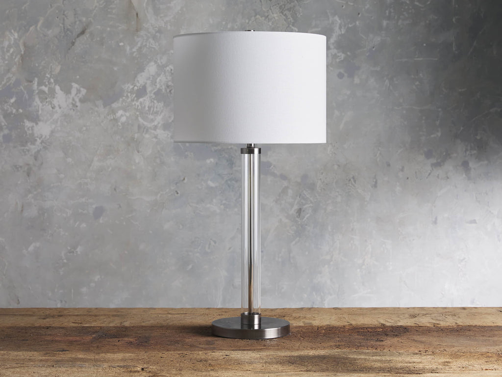 Glass Column Table Lamp