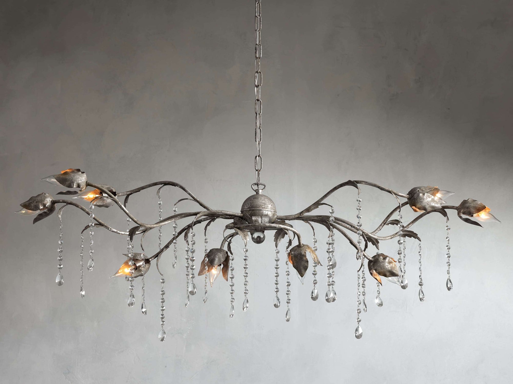 Viticcio 52" Rectangular Chandelier in Silver