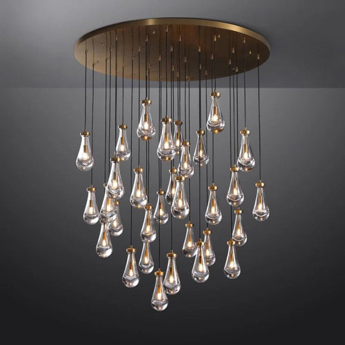 ( Customzie) Raindrop Glass Round Chandelier 72" 45-light