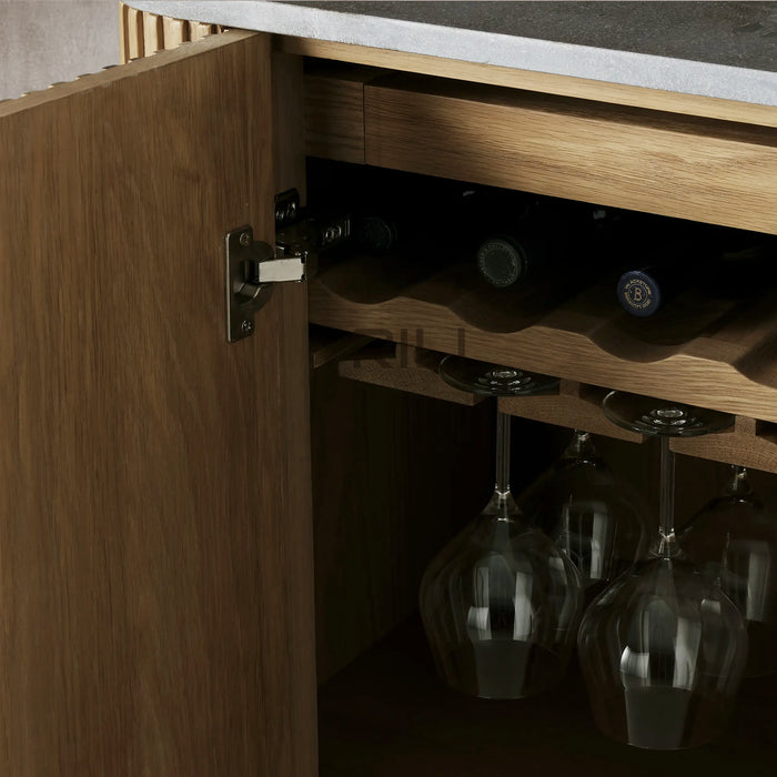 Finnley Bar Marble Top Finish Cabinet