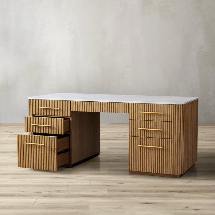 Finnley Executive Carrara Bluestone Desk