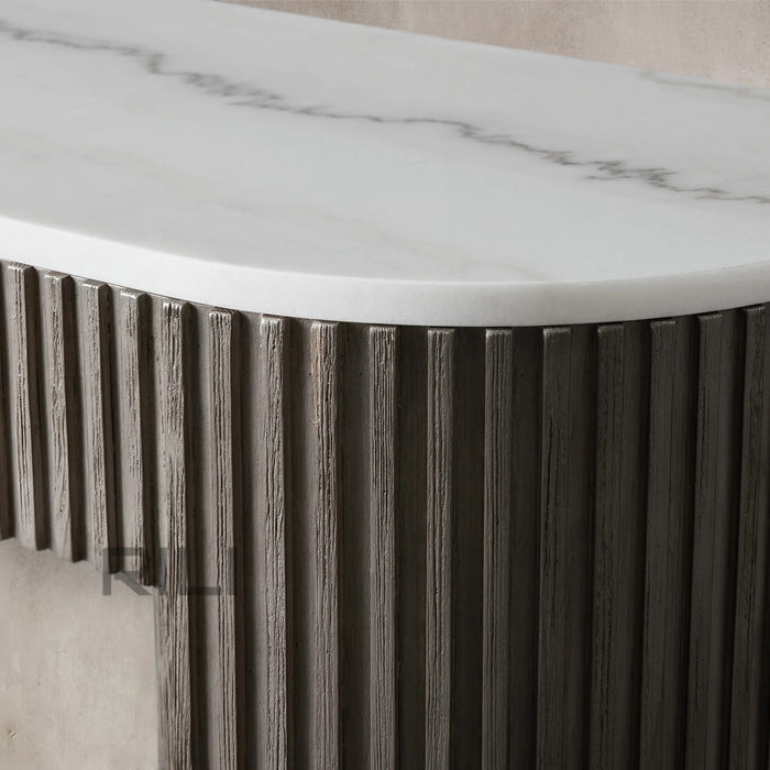 Finnley Console Table Marbel Bluestone Carrara 63" 73"