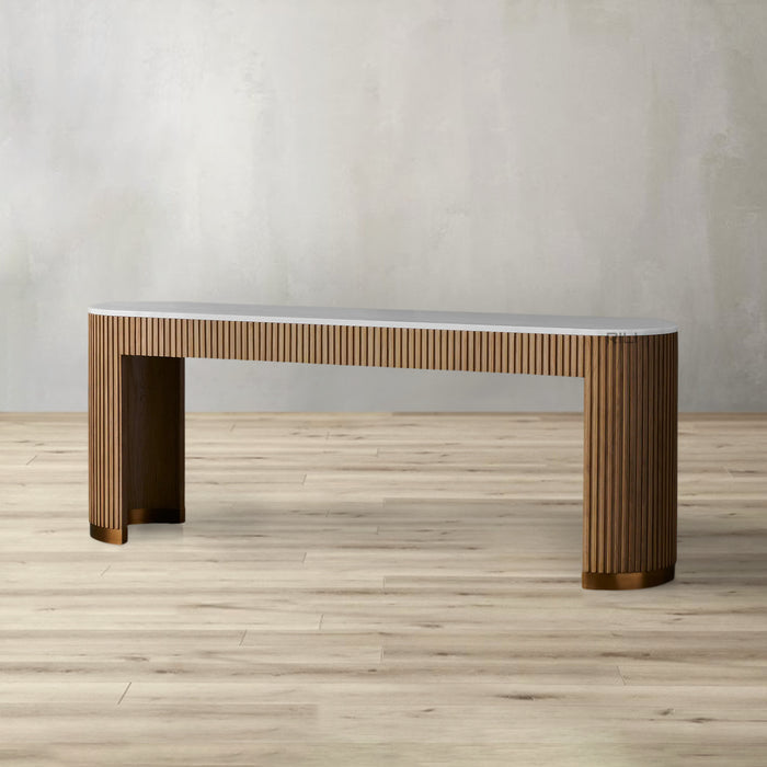 Finnley Console Table Marbel Bluestone Carrara 63" 73"