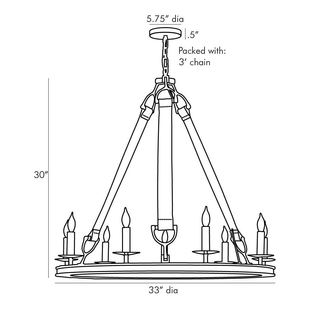 CHANEY CHANDELIER 36”D