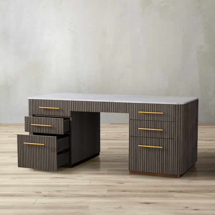 Finnley Executive Carrara Bluestone Desk