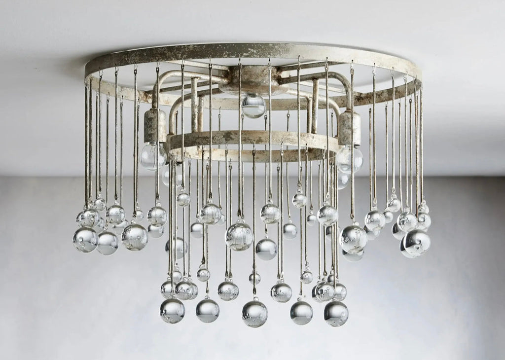 CRYSTAL BALL AUBREY FLUSHMOUNT 20”