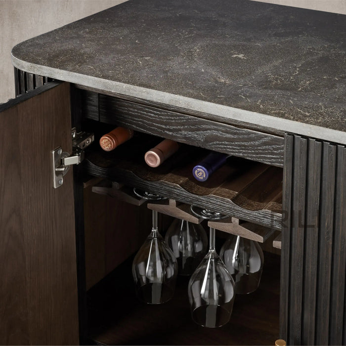 Finnley Bar Marble Top Finish Cabinet