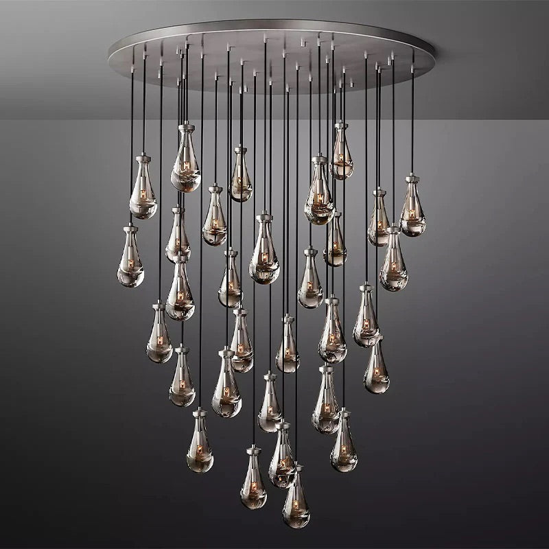 ( Customzie) Raindrop Glass Round Chandelier 72" 45-light