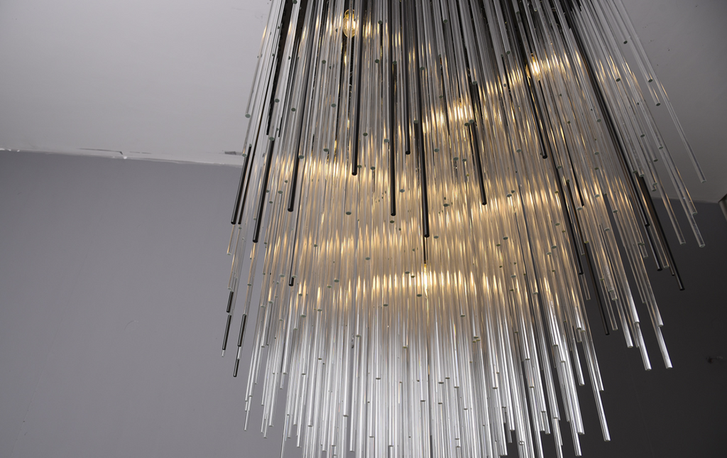 Cascade Glass Rectangular Chandelier 54"