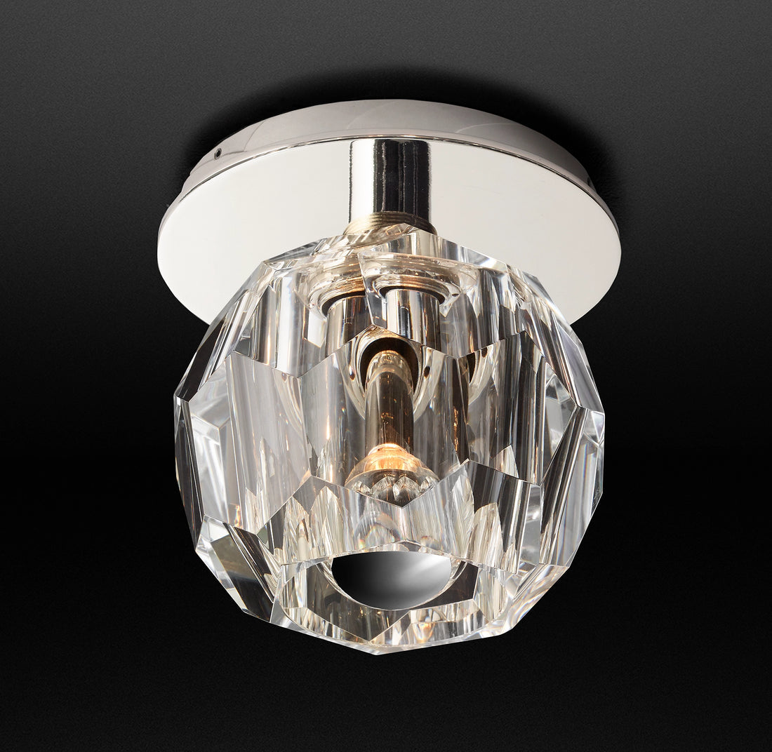 Bille De Clear Crystal Ball Flush Mount