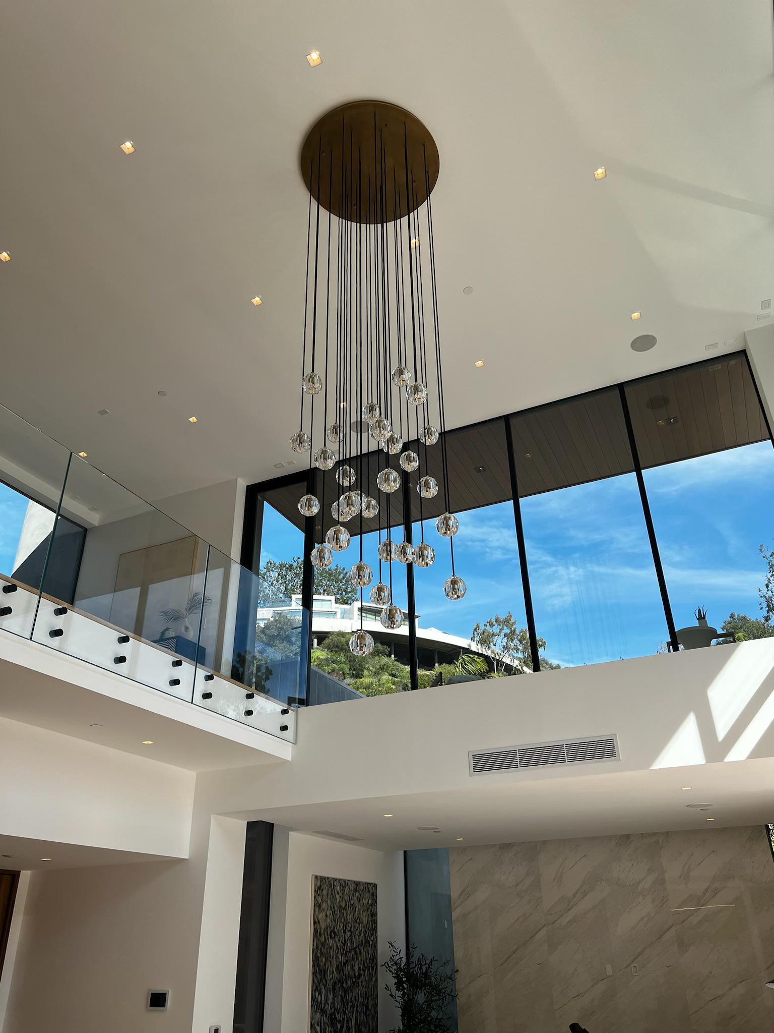 Bille De Crystal Round Cluster Chandelier 60”