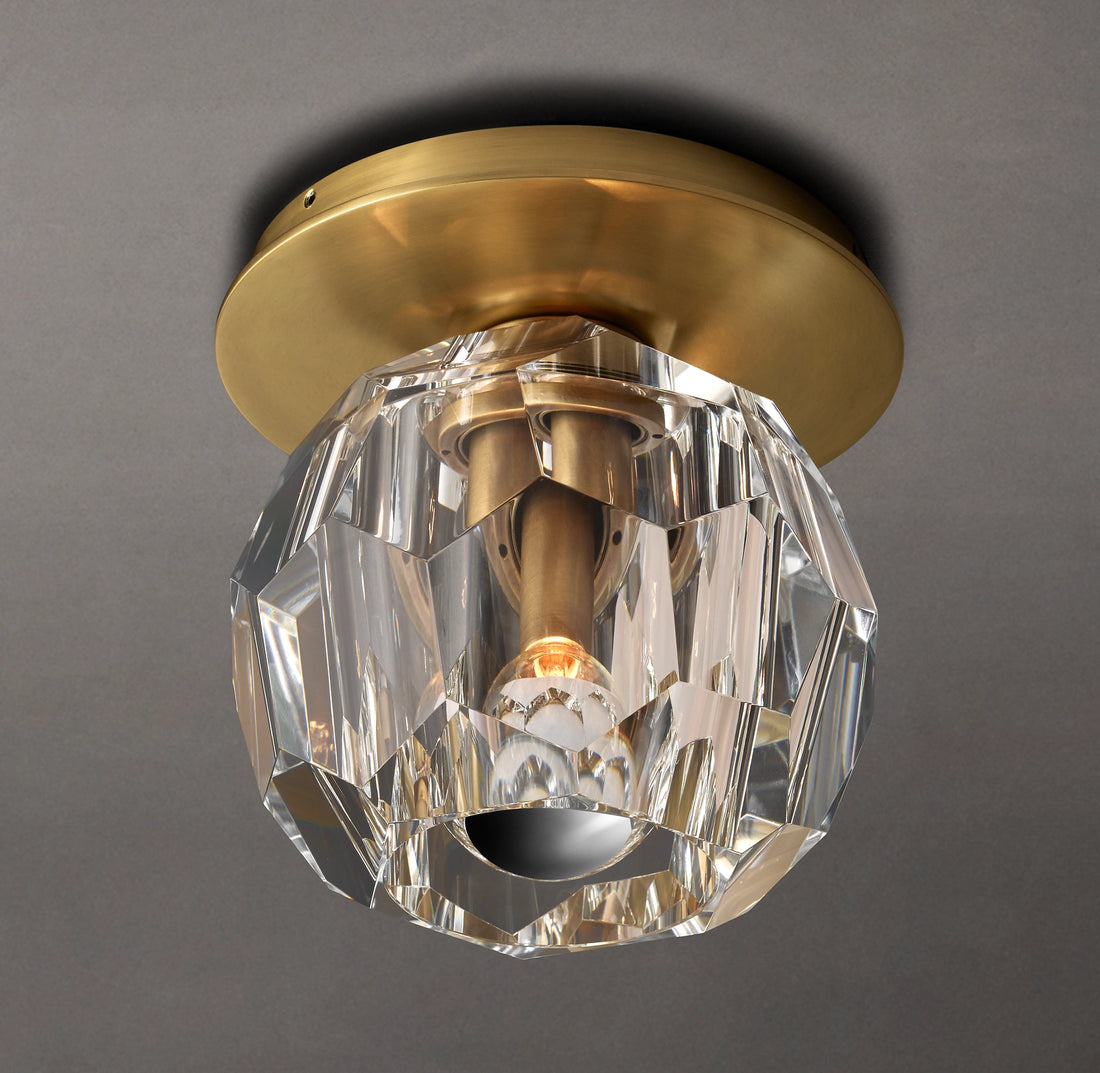 Bille De Clear Crystal Ball Flush Mount
