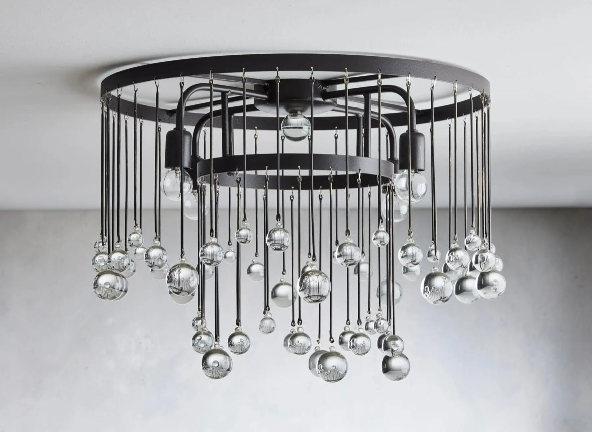 CRYSTAL BALL AUBREY FLUSHMOUNT 20”