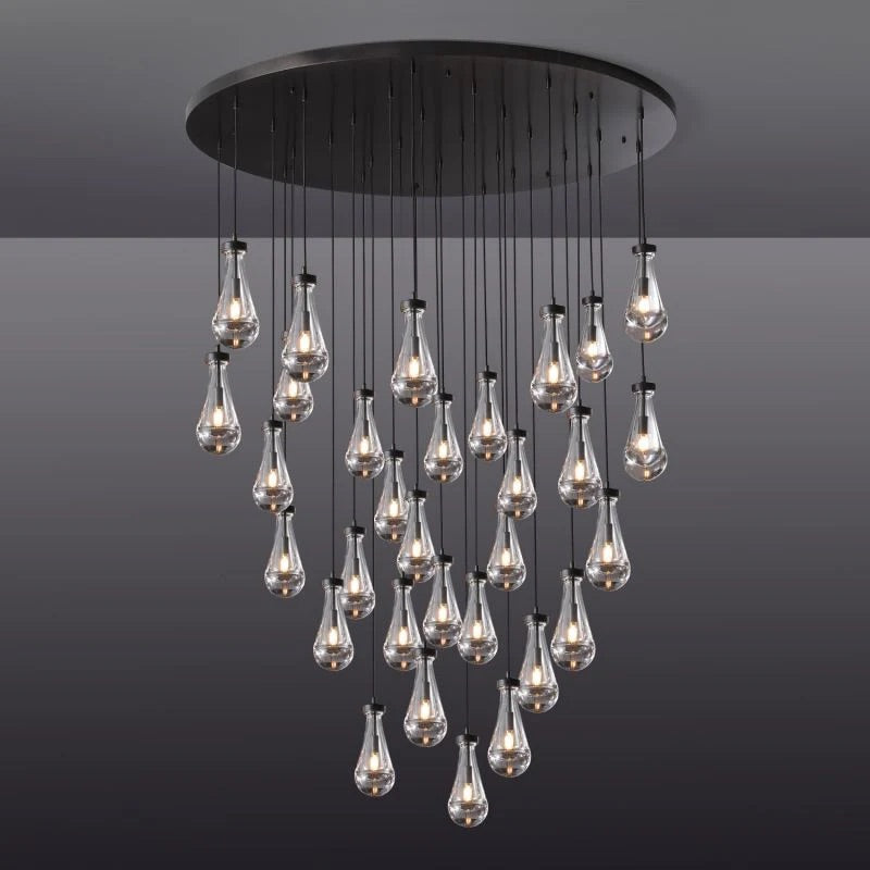 ( Customzie) Raindrop Glass Round Chandelier 72" 45-light