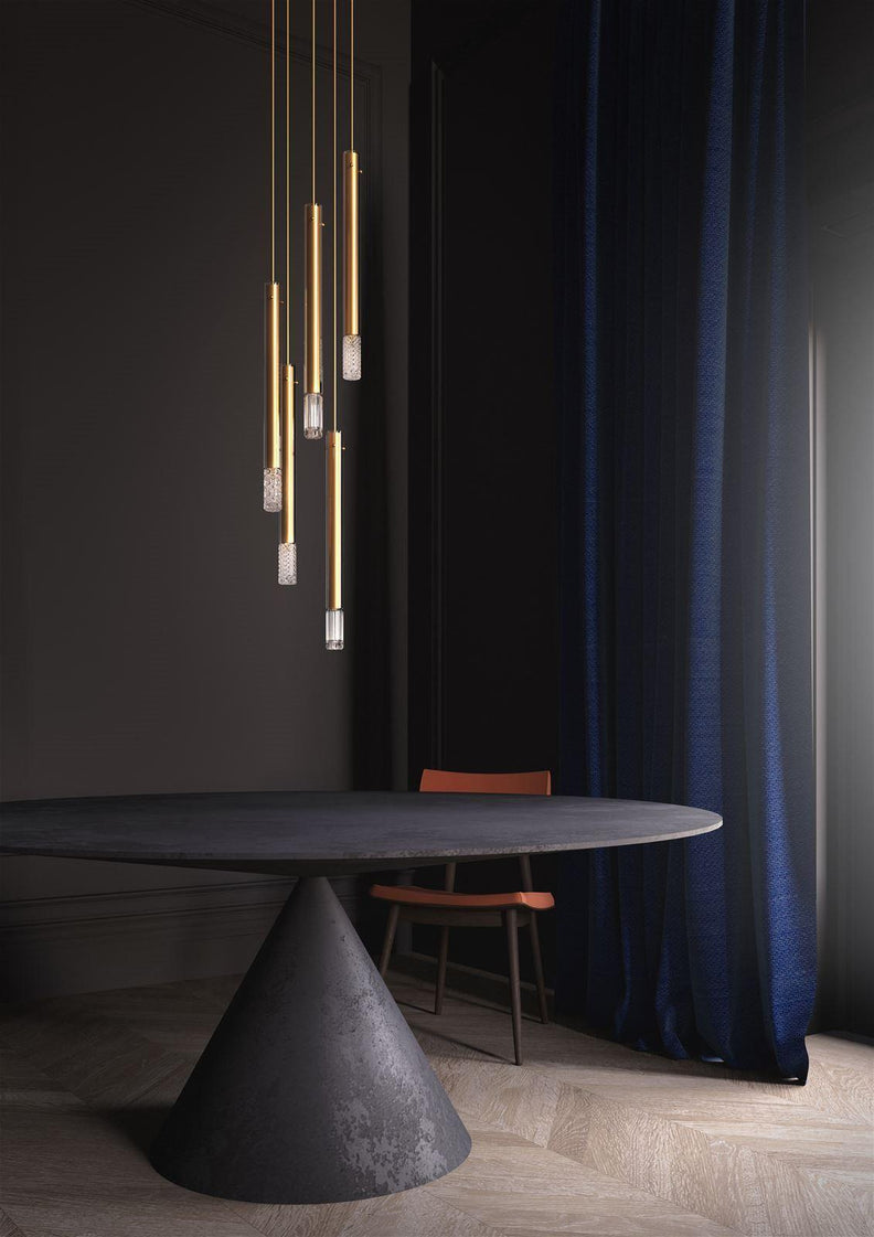 Flare Solitarie pendant Cluster of 7 / Gold Finish